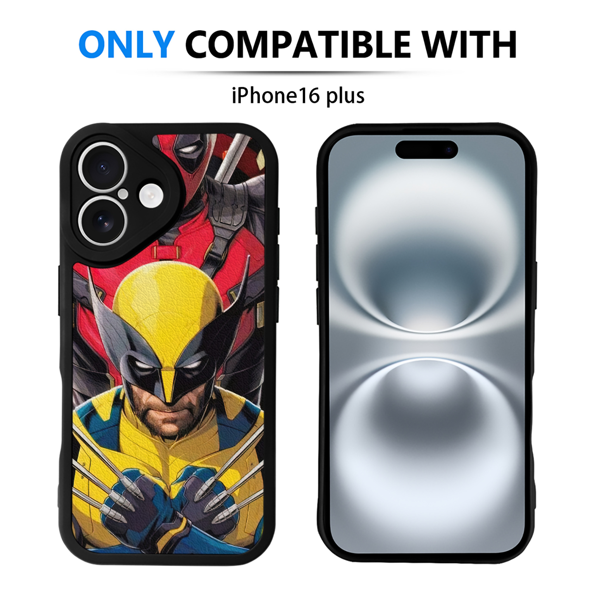 （画像用） Deadpool デッドプール 【iPhone 16シリーズ対応】シリコンスマホケース（レザー調） 材質：シリコン